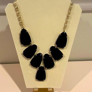 Kendra Scott Black and Gold Harlow Statement Necklace